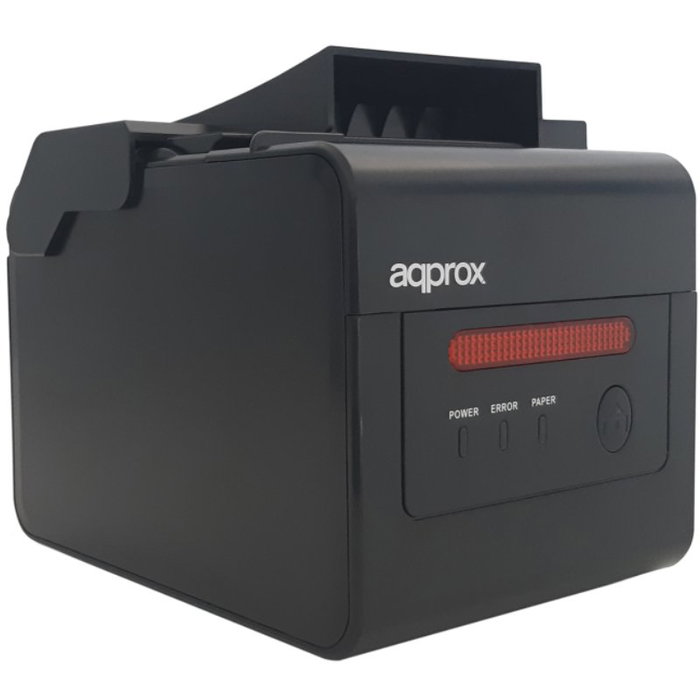 Approx appPOS80ALARM Impresora de Tickets Térmica, Ancho Papel 58 y 80mm, USB-RS232-LAN-RJ11, Negra